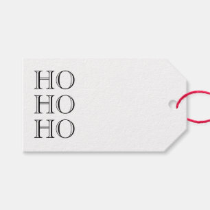 Ho Ho Ho Schwarz & Weiß Blanko Moderne Weihnachten Geschenkanhänger