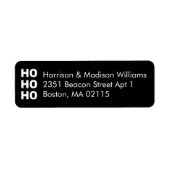 Ho Ho Ho Schwarz-Weiß Weihnachten Rücksendeadresse (Vorne)