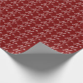 Ho Ho Ho Script Pattern White on Red Christmas Geschenkpapier (Ecke)