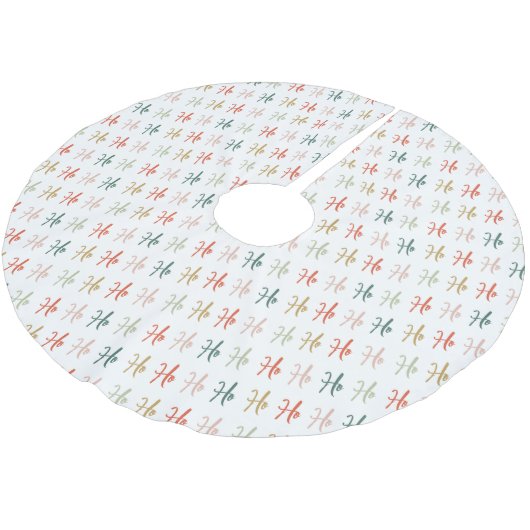 Ho Ho Ho Script Typography Pattern Polyester Weihnachtsbaumdecke (Schrägansicht)