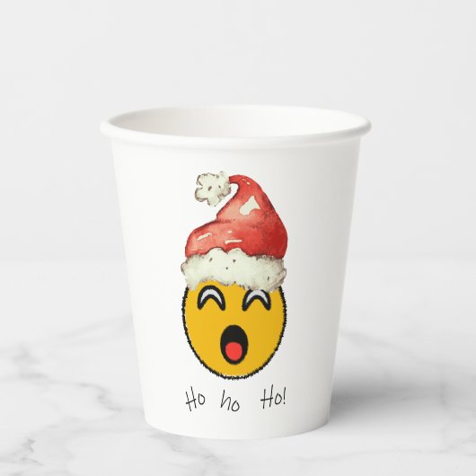 Ho Ho Ho smiley santa Pappbecher (Vorderseite)