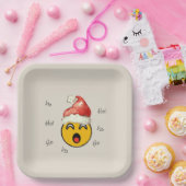Ho Ho Ho smiley santa Pappteller (Party)