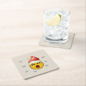 Ho Ho Ho smiley santa Rechteckiger Pappuntersetzer (Vor Ort)