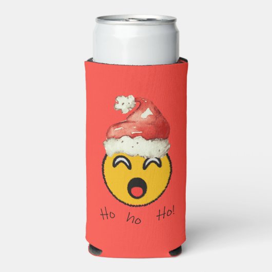 Ho Ho Ho smiley santa Selters Dosenkühler (Seltzer Vorderseite)