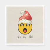 Ho Ho Ho smiley santa Serviette (Vorderseite)