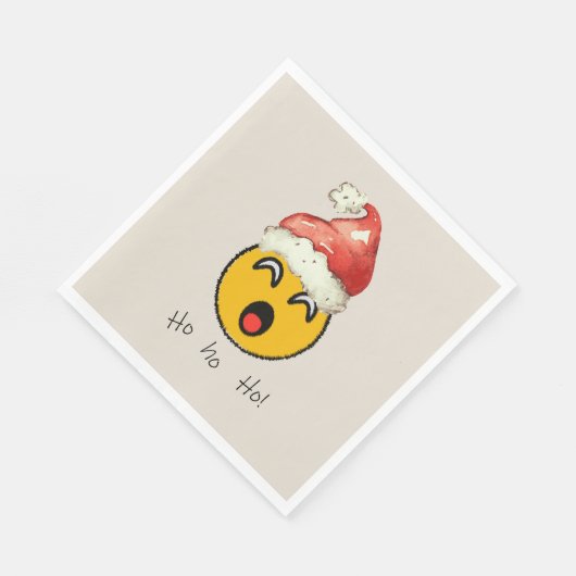 Ho Ho Ho smiley santa Serviette (Ecke)