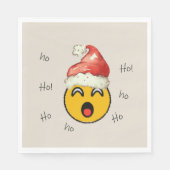 Ho Ho Ho smiley santa Serviette (Vorderseite)