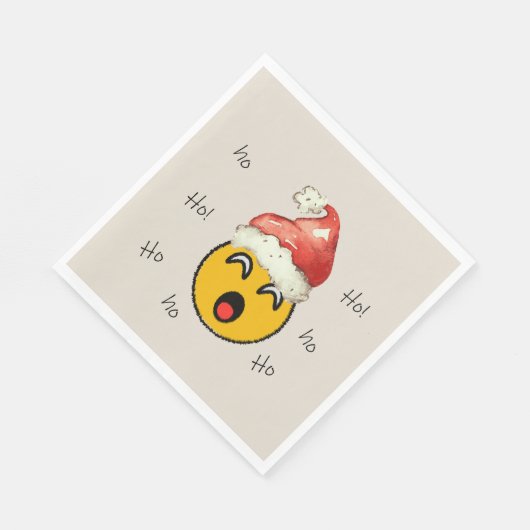 Ho Ho Ho smiley santa Serviette (Ecke)