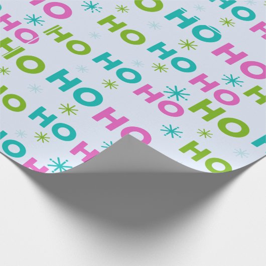 Ho Ho Ho Snowflakes Pastell Moderne Weihnachten Geschenkpapier (Ecke)