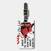 Ho Ho Ho! Spezielle Weihnachts-Liste Kunstdruckaus Gepäckanhänger (Vorderseite vertikal)