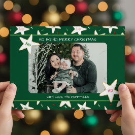 Ho Ho Ho Sternchen-Keks-Weihnachtsfoto Feiertagskarte