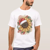 Ho Ho Ho Sunflower Santa T-Shirt (Vorderseite)
