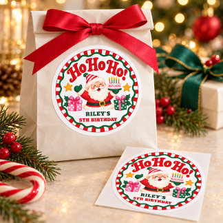Ho Ho Ho Süßer Weihnachtsmann Weihnachtsgeburtstag Runder Aufkleber