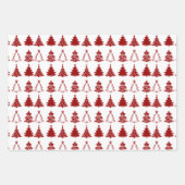 Ho Ho Ho Tangled Lights Weihnachtsbäume Geschenkpapier Set (Vorderseite 2)