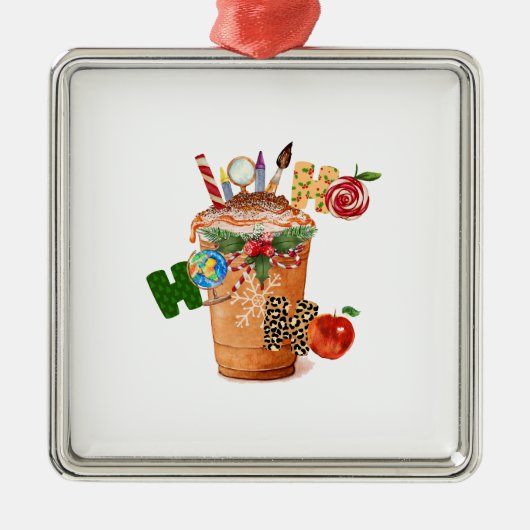 Ho Ho Ho Teacher Ornament Aus Metall (Vorne)