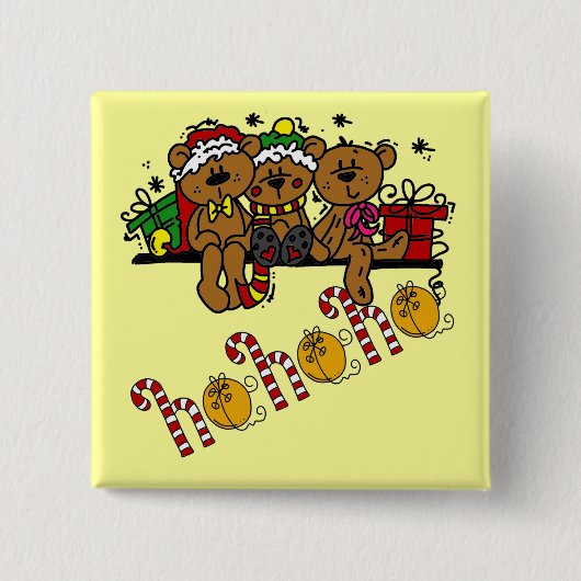 Ho Ho Ho Teddy Bears Button (Vorderseite)