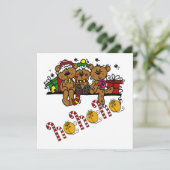 Ho Ho Ho Teddy Bears Feiertagskarte (Stehend Vorderseite)
