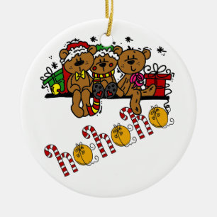 Ho Ho Ho Teddy Bears Keramik Ornament