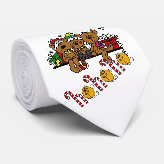 Ho Ho Ho Teddy Bears Krawatte (Gerollt)