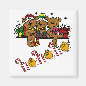 Ho Ho Ho Teddy Bears Magnet (Vorne)