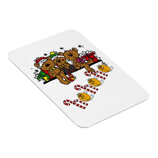 Ho Ho Ho Teddy Bears Magnet (Rechte Seite)