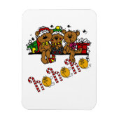 Ho Ho Ho Teddy Bears Magnet (Vertikal)