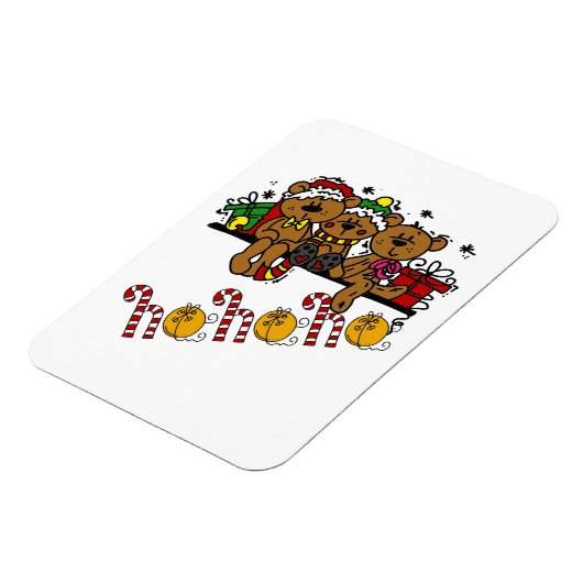 Ho Ho Ho Teddy Bears Magnet (Linke Seite)