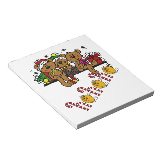 Ho Ho Ho Teddy Bears Notizblock (angewinkelt)