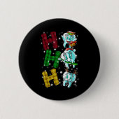 Ho Ho Ho Teeth Santa Claus Dentist Ugly Christmas  Button (Vorderseite)