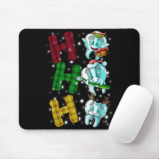 Ho Ho Ho Teeth Santa Claus Dentist Ugly Christmas Mousepad (Mit Mouse)