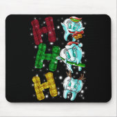 Ho Ho Ho Teeth Santa Claus Dentist Ugly Christmas Mousepad (Vorne)
