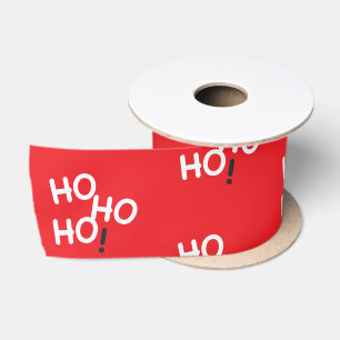 Ho Ho Ho! Text, rot Satinband