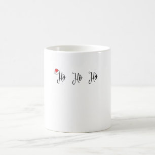 Ho Ho Ho trägt eine rote Weihnachtsmannmütze Kaffeetasse