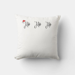 Ho Ho Ho trägt eine rote Weihnachtsmannmütze Kissen