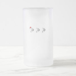 Ho Ho Ho trägt eine rote Weihnachtsmannmütze Mattglas Bierglas