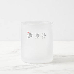 Ho Ho Ho trägt eine rote Weihnachtsmannmütze Mattglastasse