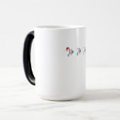 Ho Ho Ho trägt eine rote Weihnachtsmannmütze Verwandlungstasse (Vorderseite Links)