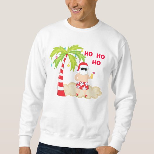 HO HO HO Tropical Weihnachts Sweatshirt (Vorderseite)