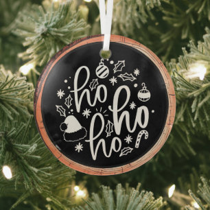 Ho Ho Ho Typografie Keepake Tree Ornament Aus Glas