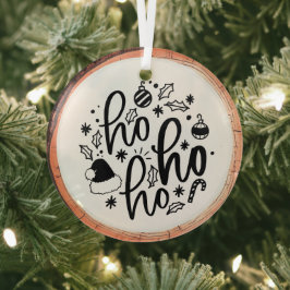 Ho Ho Ho Typografie Keepake Tree Ornament Aus Glas