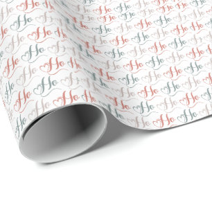 Ho Ho Ho-Typografie-Muster Geschenkpapier