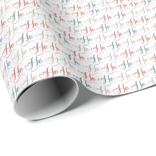 Ho Ho Ho-Typografie-Muster Geschenkpapier (Rolleneckpunkt)