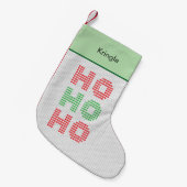 Ho Ho Ho Typografie Weihnachtssüßer Kleiner Weihnachtsstrumpf (Vorderansicht (hängend))