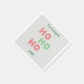 Ho Ho Ho Typografie Weihnachtssüßer Serviette (Ecke)