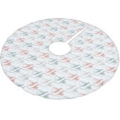 Ho Ho Ho Typography Pattern Polyester Weihnachtsbaumdecke (Schrägansicht)