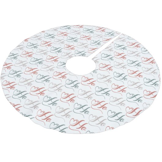 Ho Ho Ho Typography Pattern Polyester Weihnachtsbaumdecke (Schrägansicht)