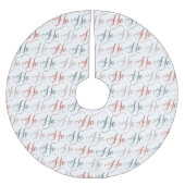 Ho Ho Ho Typography Pattern Polyester Weihnachtsbaumdecke (Vorderseite)