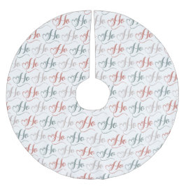 Ho Ho Ho Typography Pattern Polyester Weihnachtsbaumdecke