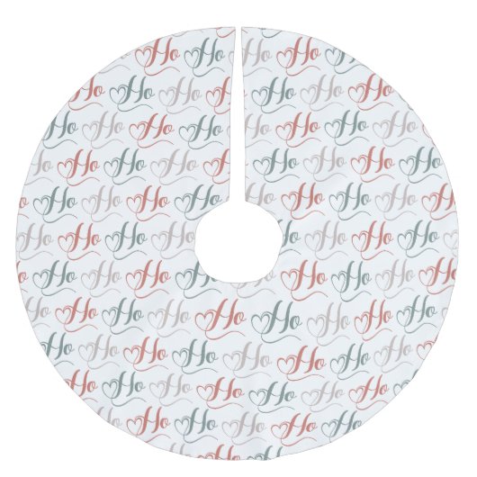 Ho Ho Ho Typography Pattern Polyester Weihnachtsbaumdecke (Vorderseite)