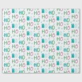 Ho Ho Ho und Stars Pastel Moderne Weihnachten Geschenkpapier (Flach)